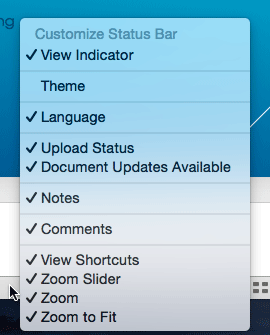 find status bar for upload on mac